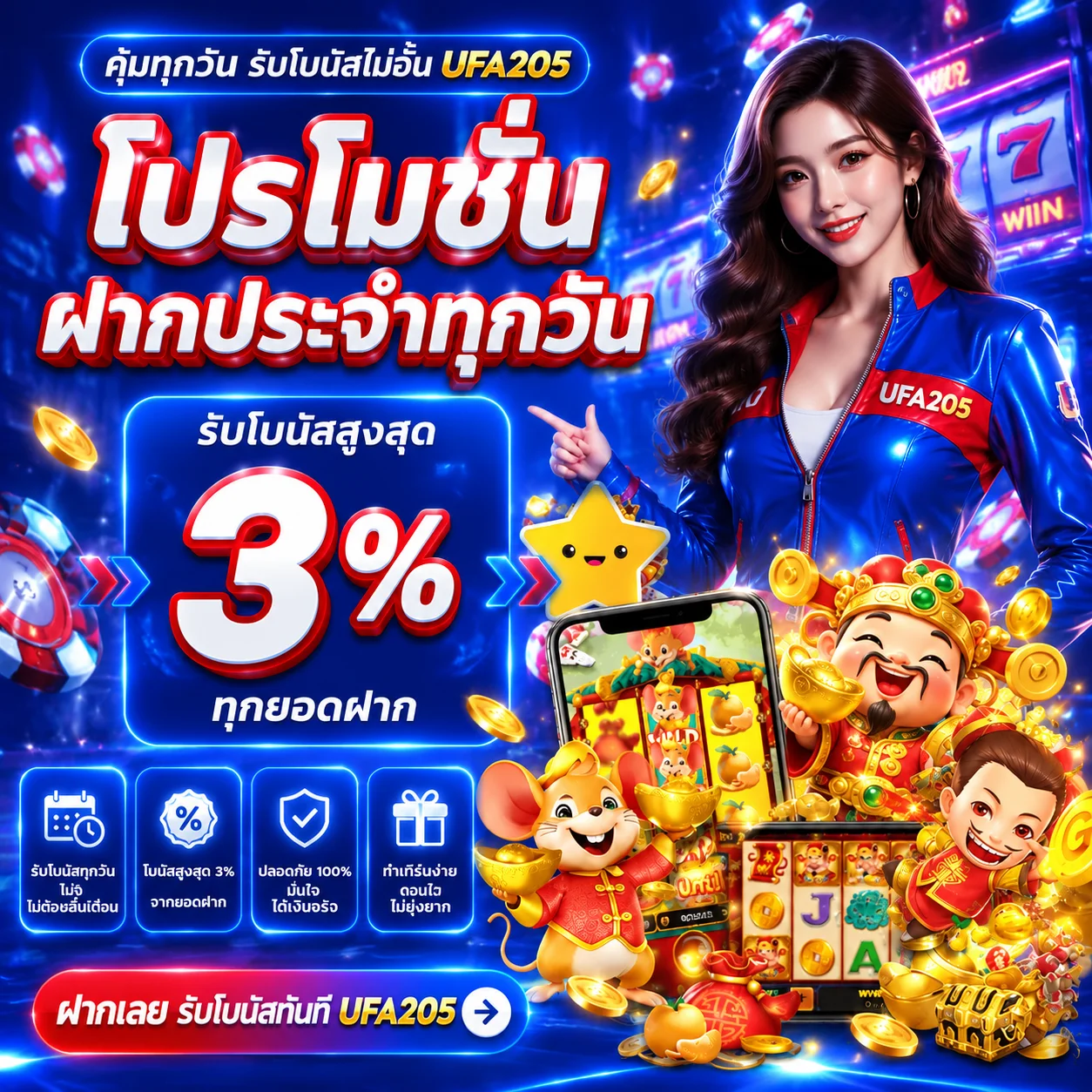 ภาพประกอบ UFA205 ทดลองเล่นสล็อตฟรี เรียนรู้เกมก่อนเล่นจริง