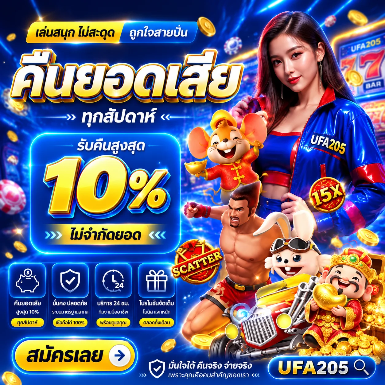 ภาพประกอบ UFA205 ทดลองเล่นสล็อตฟรี เรียนรู้เกมก่อนเล่นจริง